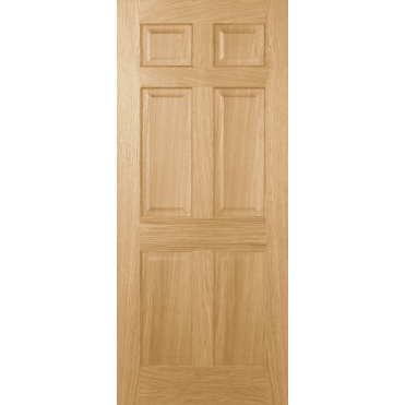 Regency Oak Pre-Finished 6 Panel Non Raised Mouldings Door