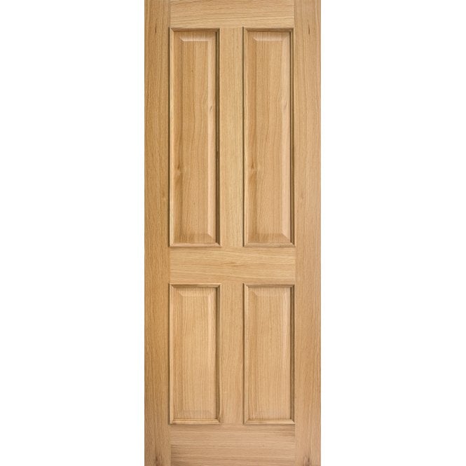 LPD Doors Regency Oak Unfinished 4 Panel Raised Mouldings Door