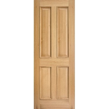 Regency Oak Unfinished 4 Panel Raised Mouldings Door