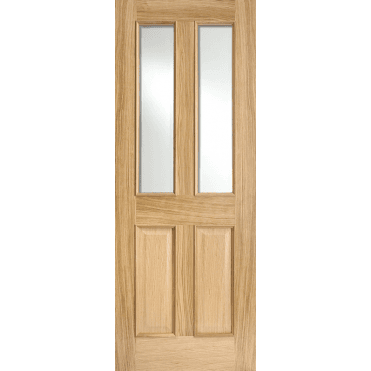 Richmond Oak Glazed Clear Bevelled Glass Raised Mouldings on 2 Sides Unfinished Internal Door