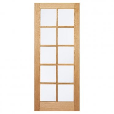 SA 10L Oak With Clear Glass Unfinished Internal Door