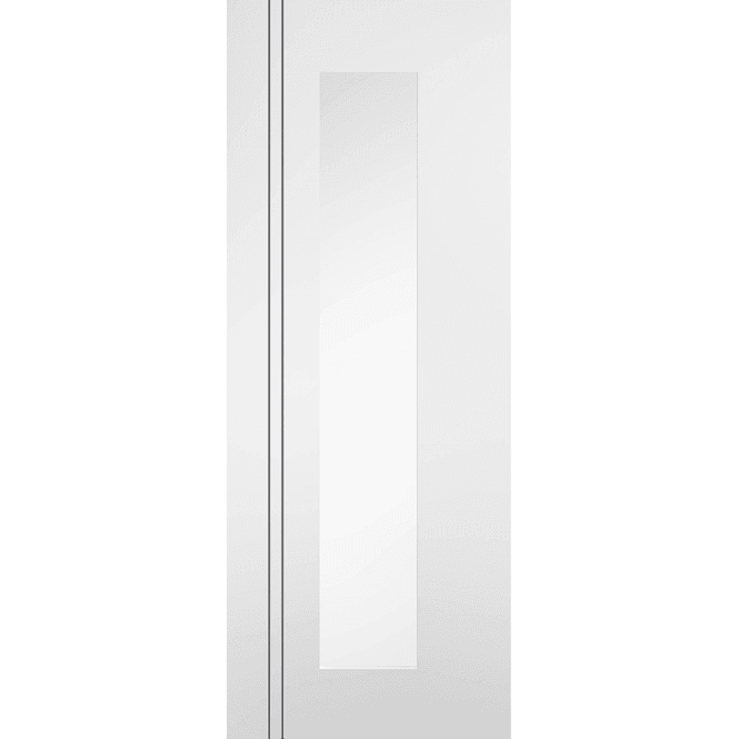 LPD Doors Sierra Blanco White Pre-Finished 1 Lite With Clear Glass Door