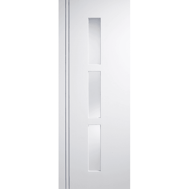 LPD Doors Sierra Blanco White Pre-Finished 3 Lite With Frosted Glass Door