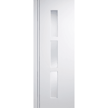 Sierra Blanco White Pre-Finished 3 Lite With Frosted Glass Door