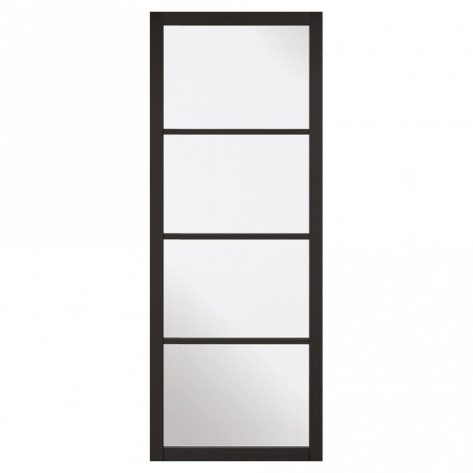 LPD Doors Soho 4L Primed Black Doors With Clear Glass