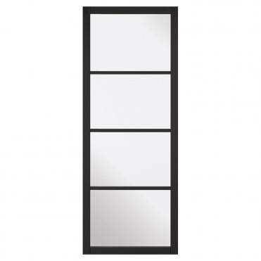 Soho 4L Primed Black Doors With Clear Glass