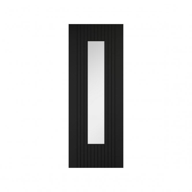 LPD Doors Sydney Black Laminate Door with Clear Glass