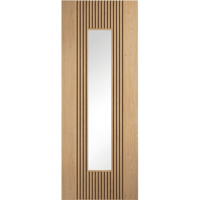LPD Doors Sydney Oak Pre-Finished Door With Clear Glass