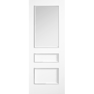 Toledo White Primed 2 Panel 1 Lite With Clear Glass Door