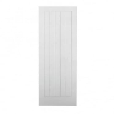 WHITE MOULDED TEXTURED VERTICAL 5 Panel Internal Door
