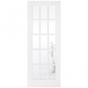 WHITE SA GLAZED 15 Clear Glass panel Internal Door