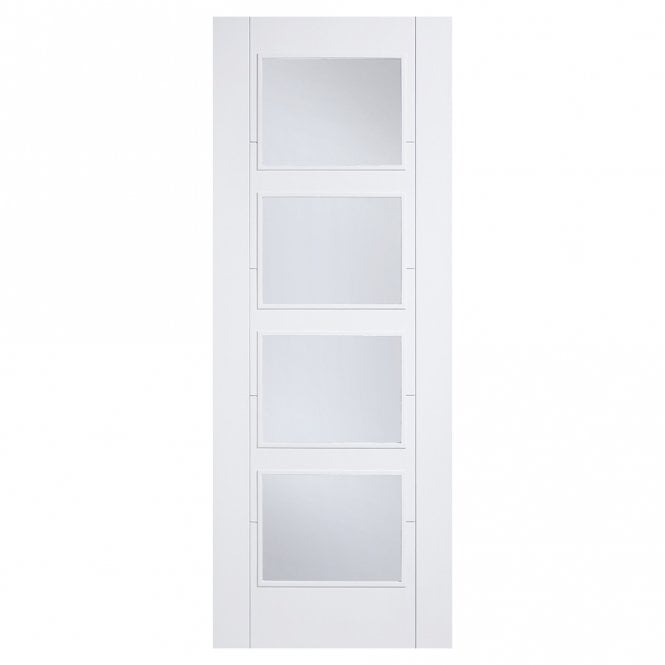 LPD Doors WHITE VANCOUVER GLAZED 4 panel clear glass Internal Door