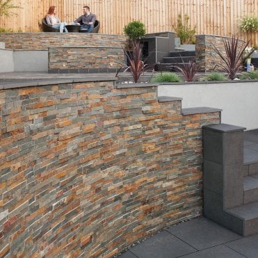 Stoneface Drystack Veneer Walling - Corner - 150x550mm