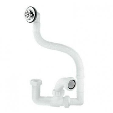 1½" FJ10 75mm Seal Bath Trap with Flexible Overflow
