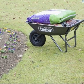 The Handy 65 Litre Galvanised Steel Wheelbarrow with Pneumatic Wheel