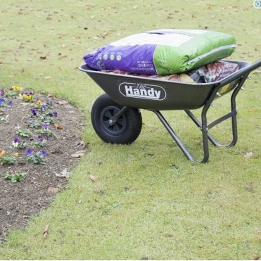 The Handy 65 Litre Galvanised Steel Wheelbarrow with Pneumatic Wheel