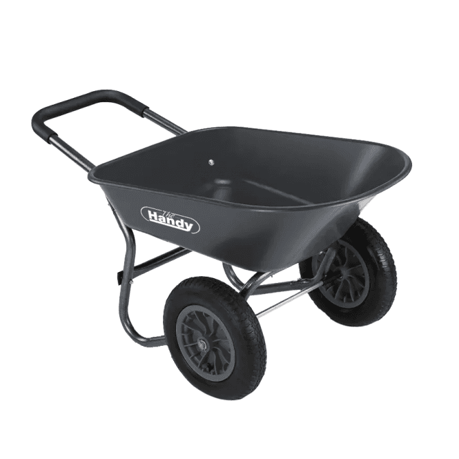 The Handy  78 Litre Poly Wheelbarrow with Twin Pneumatic Wheels