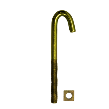 M8 Bright Zinc Plated Hook Bolt (J Bolt)