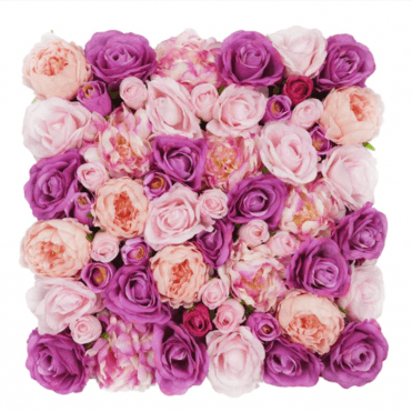 Artificial Flower Living Wall - Pink/Deep Pink - 50x50cm