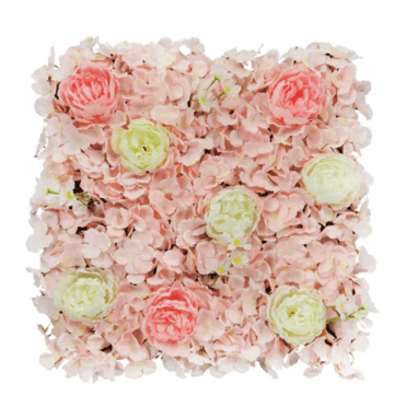 Artificial Flower Living Wall - Pink/Yellow - 50x50cm