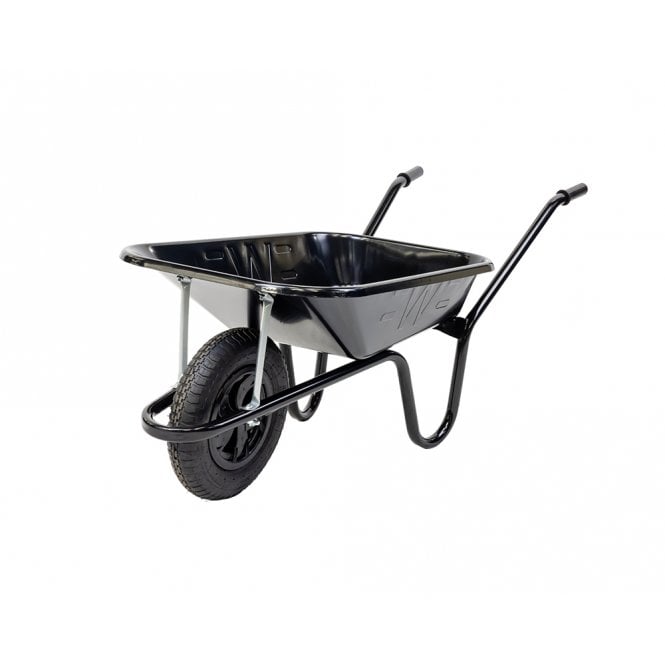 Walsall Contractor Black 85Ltr Wheelbarrow with Pneumatic Tyre 
