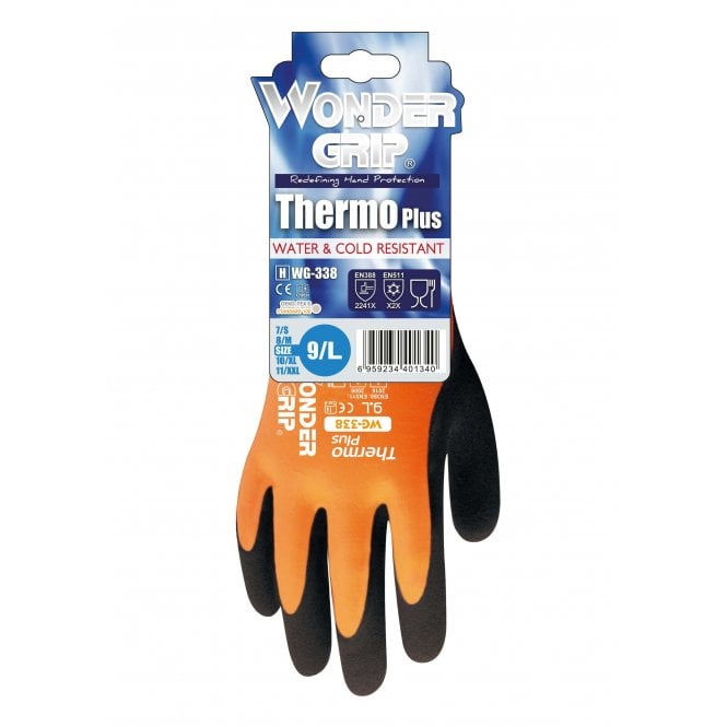 Wonder Grip Orange Latex Thermo Plus Double Layer Glove