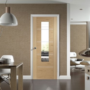 Glazed Internal Oak Pre-finished Portici Door