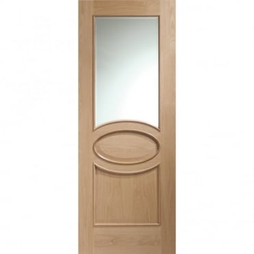 Internal Oak Calabria with Clear Bevelled Glass and RM Door