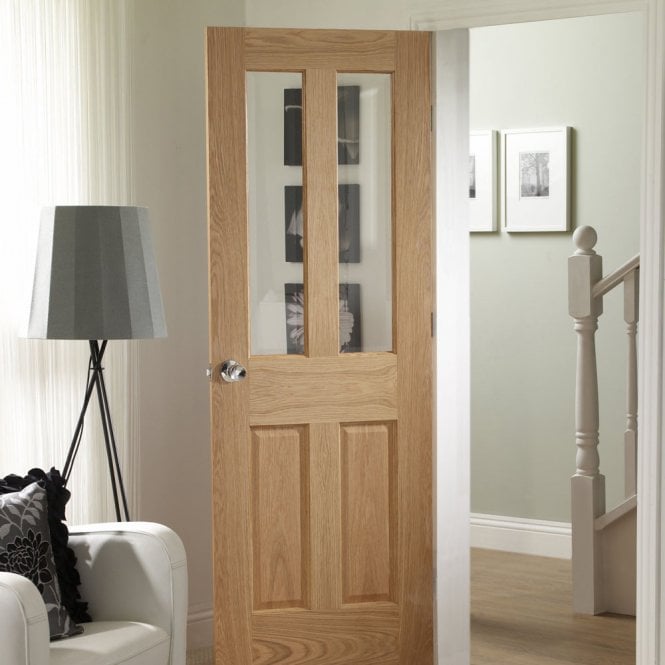 XL Joinery Internal Oak Malton with Clear Bevelled Glass and Raised Mouldings Door