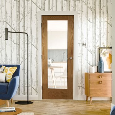 Internal Oak Pattern 10 with Obscure Glass Door