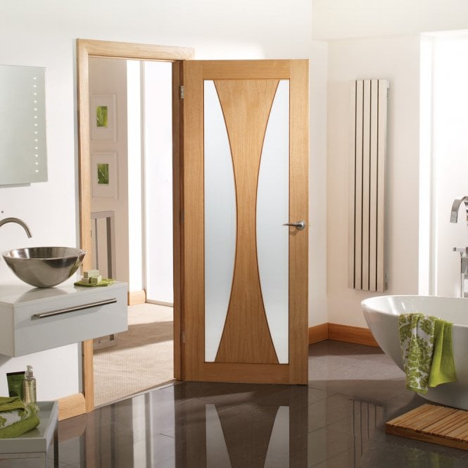 XL Joinery Internal Oak Verona with Obscure Glass Door
