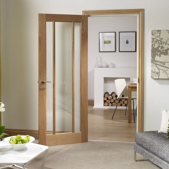 XL Joinery Internal Oak Worcester 3 Light with Clear Glass Door