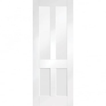 Internal White Primed Malton Shaker with Clear Flat Glass Door