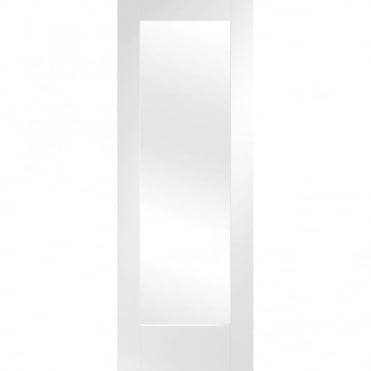 Internal White Primed Pattern 10 with Clear Glass Fire Door