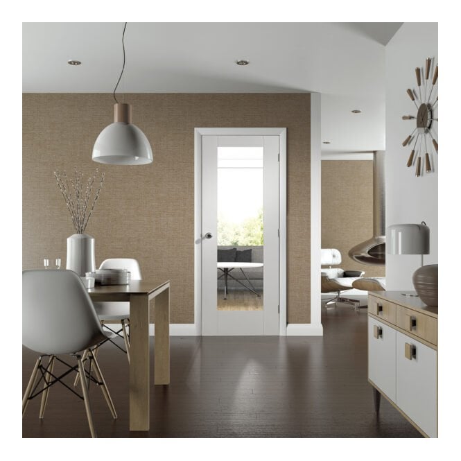 XL Joinery Internal White Primed Pattern 10 with Obscure Glass Door