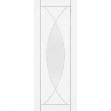 Internal White Primed Pesaro with Clear Glass Door