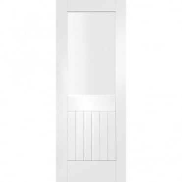 xl joinery Internal White Primed Suffolk 1L with Clear Glass Door