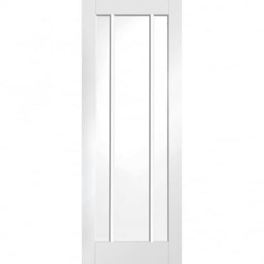 Internal White Primed Worcester Fire Door with Clear Glass Door