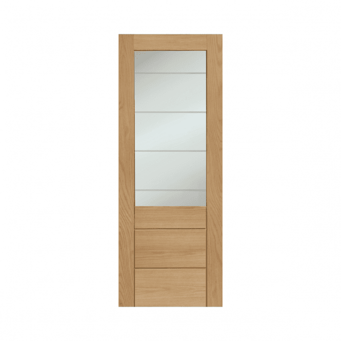 XL Joinery Palermo Essential 2XG Internal Oak Door with Clear Etched Glass