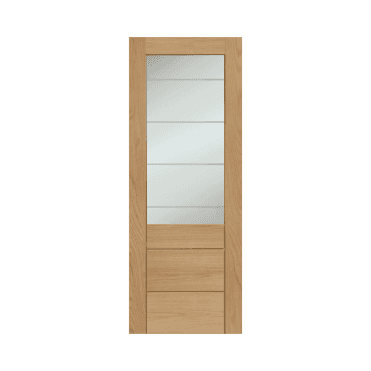 Palermo Essential 2XG Internal Oak Door with Clear Etched Glass