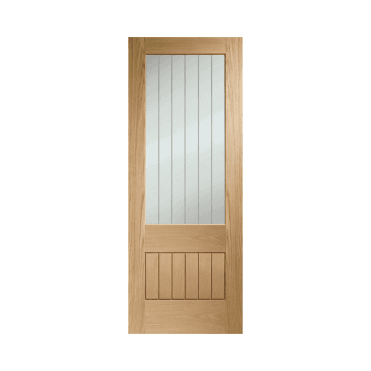 Suffolk Essential 2XG Internal Oak Door with Clear Etched Glass