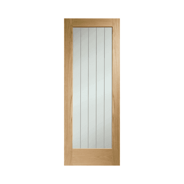 Suffolk Essential Pattern 10 Internal Oak Door with Clear Etched Glass